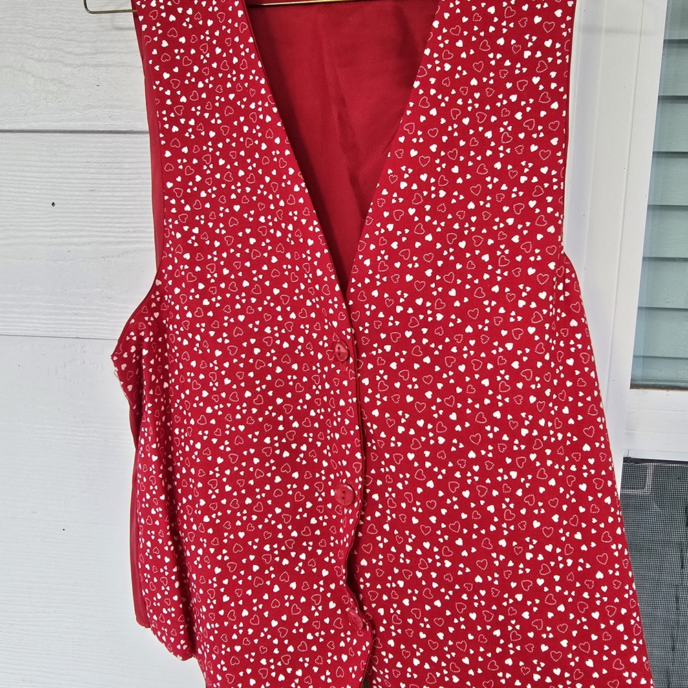 Red Heart Patterned Vest Valentines Day